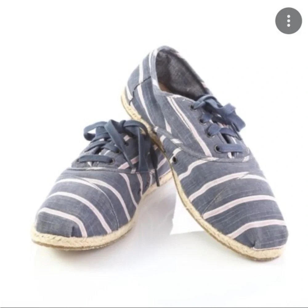 Toms Blue and White Striped Sneakers